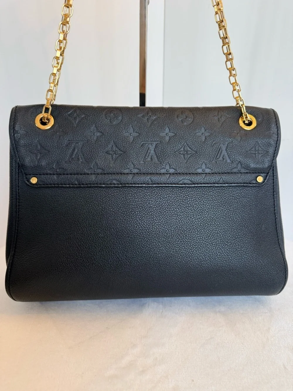 Louis Vuitton St Germain MM Black Monogram Empreinte Leather Shoulder Bag